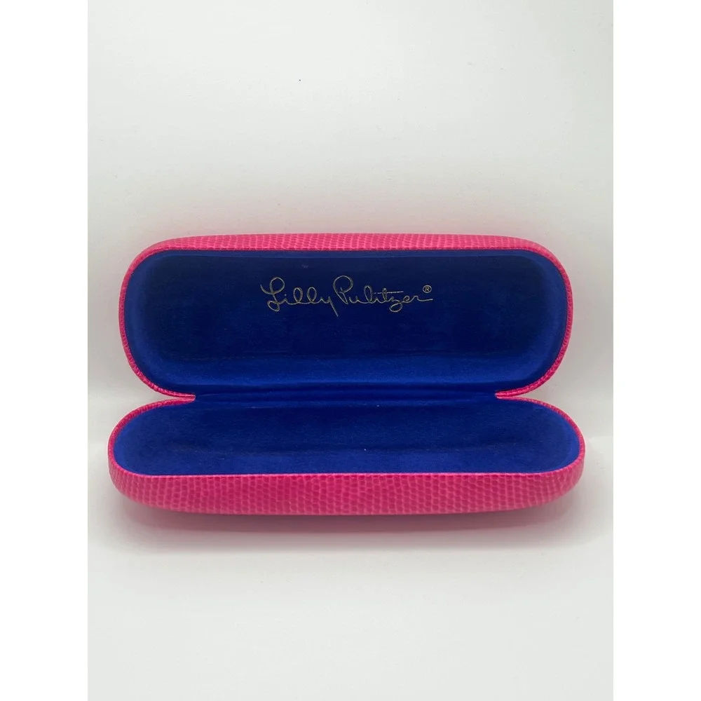 Lilly Pulitzer Sunglasses Case Pink Lizard‎ Embossed Designer Eyewear